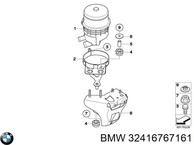32416767161 BMW Tanque de bomba da Direção hidrâulica assistida