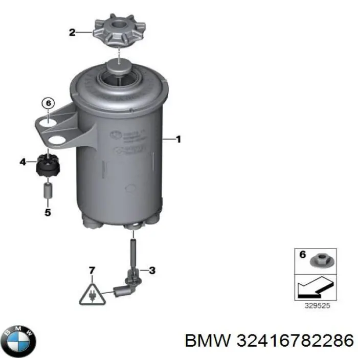 32416782286 BMW Tanque de bomba da Direção hidrâulica assistida