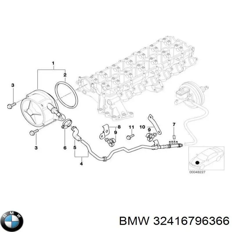 Mangueira da Direção hidrâulica assistida de pressão baixa, desde a cremalheira (do mecanismo) até o tanque BMW 32416796366 preço, a partir de 226,53 USD