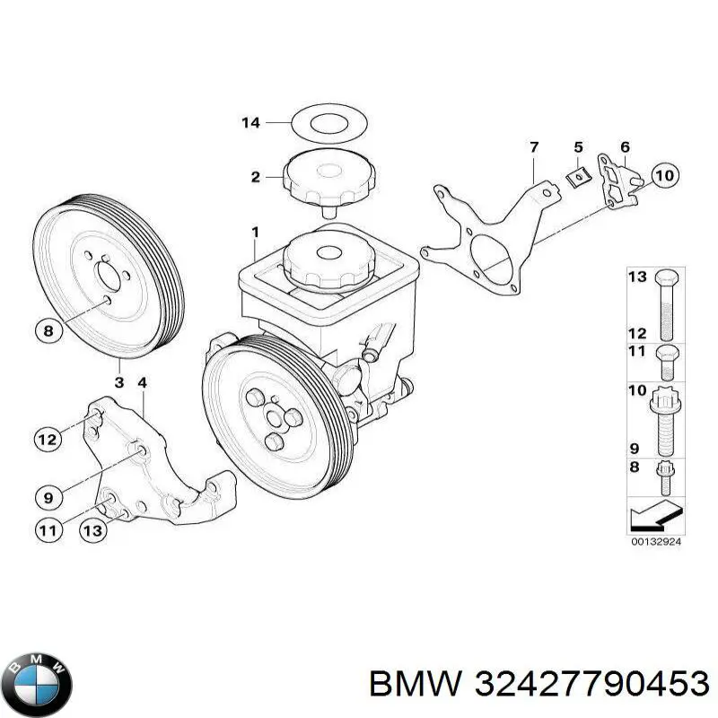 Compre 32427790453 BMW Polia de bomba da Direção hidrâulica assistida