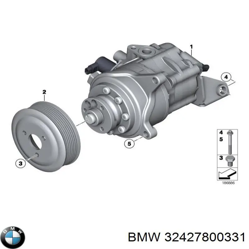 32427800331 BMW Polia de bomba da Direção hidrâulica assistida