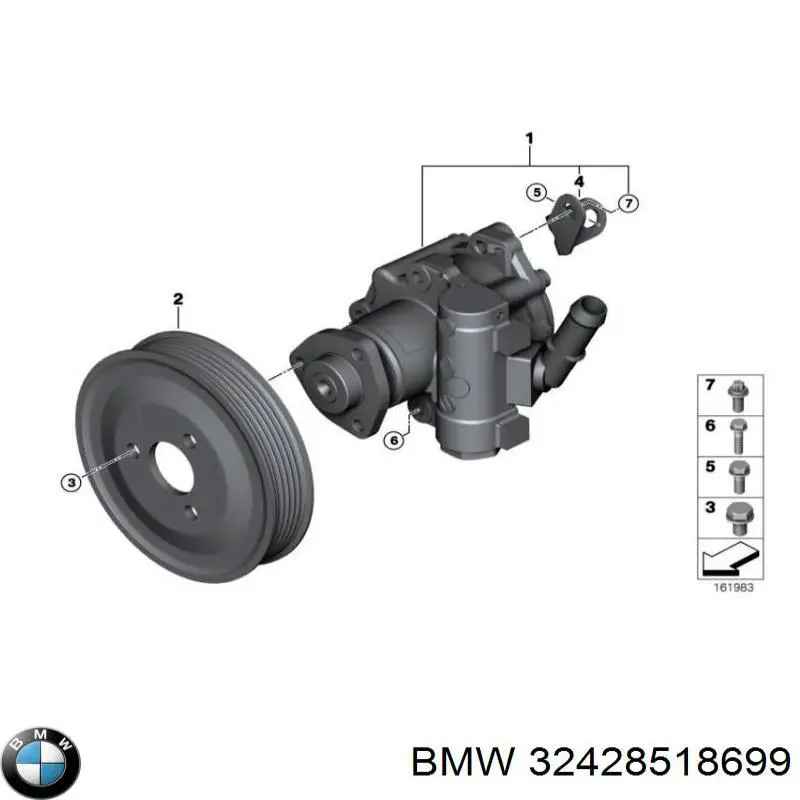 32428518699 BMW Polia de bomba da Direção hidrâulica assistida
