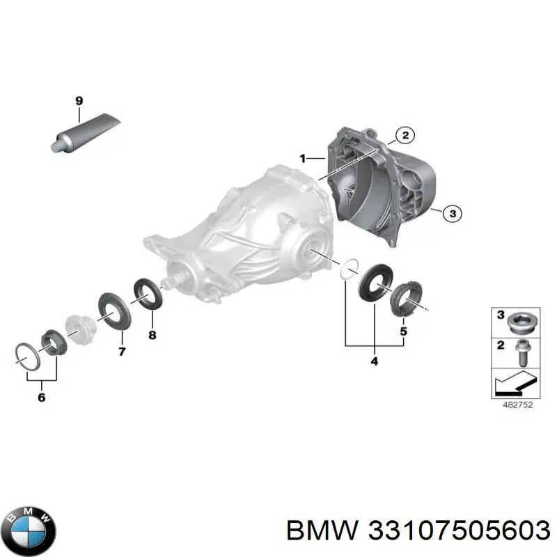 33107505603 BMW Bucim de redutor do eixo traseiro