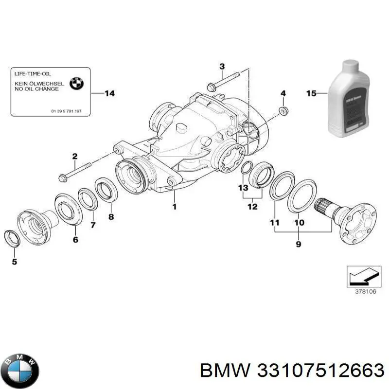 33107510660 BMW Redutor do eixo traseiro