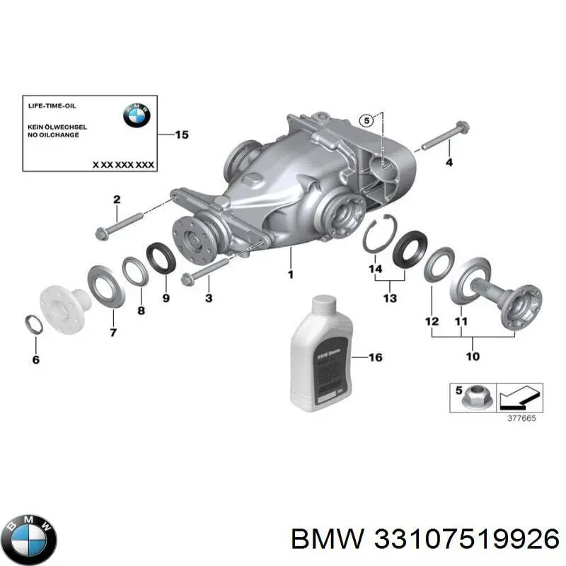 33107519926 BMW Redutor do eixo traseiro
