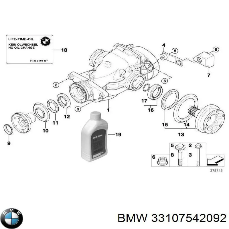 Redutor do eixo traseiro BMW 33107542092 preço, a partir de 3398,77 USD