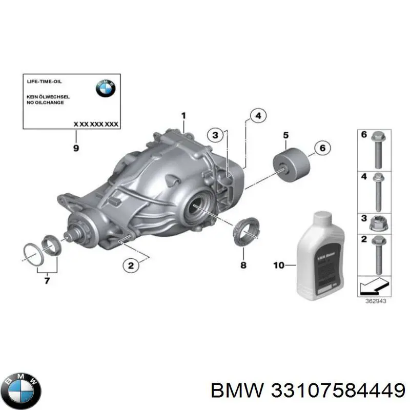 33107584449 BMW Redutor do eixo traseiro