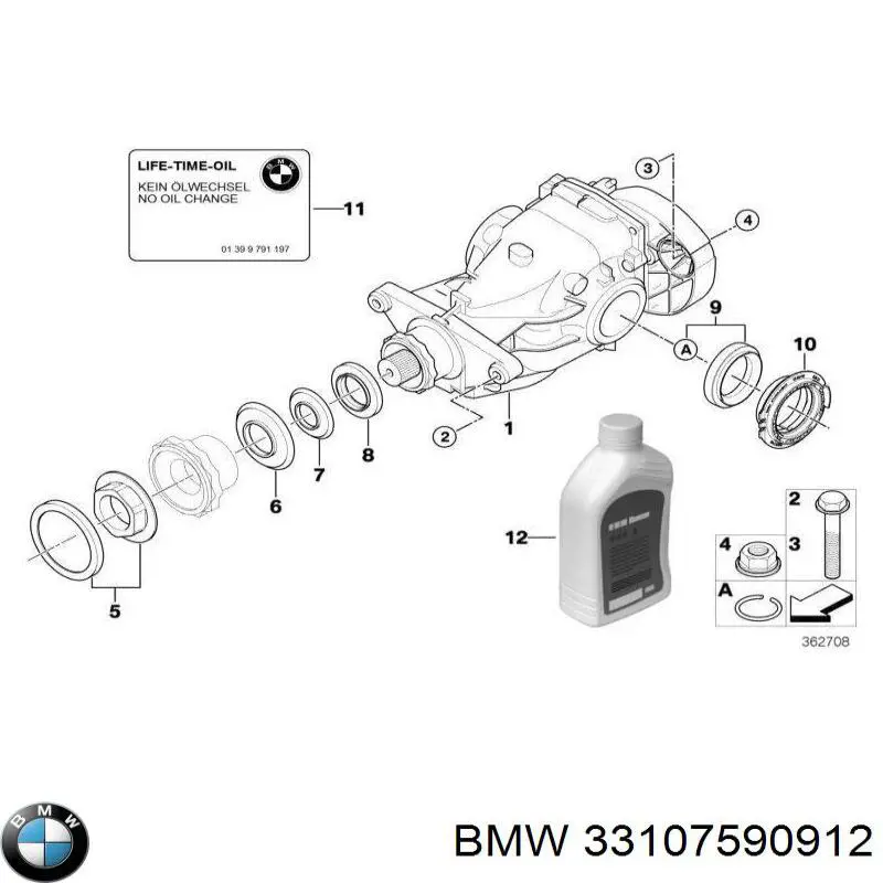 33107590912 BMW Redutor do eixo traseiro
