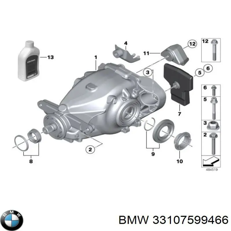 33107599466 BMW Redutor do eixo traseiro