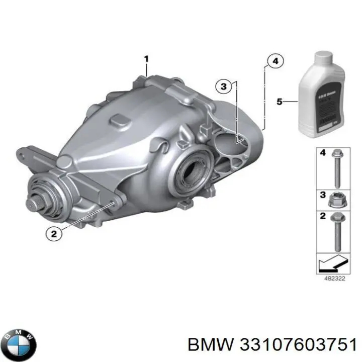 33107603751 BMW Eixo traseiro montado