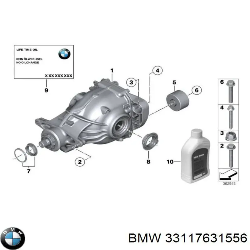 33117631556 BMW Grade de proteção do eixo traseiro