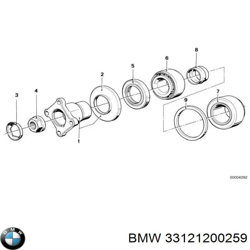 33121200259 BMW Bucha separadora da haste do eixo traseiro