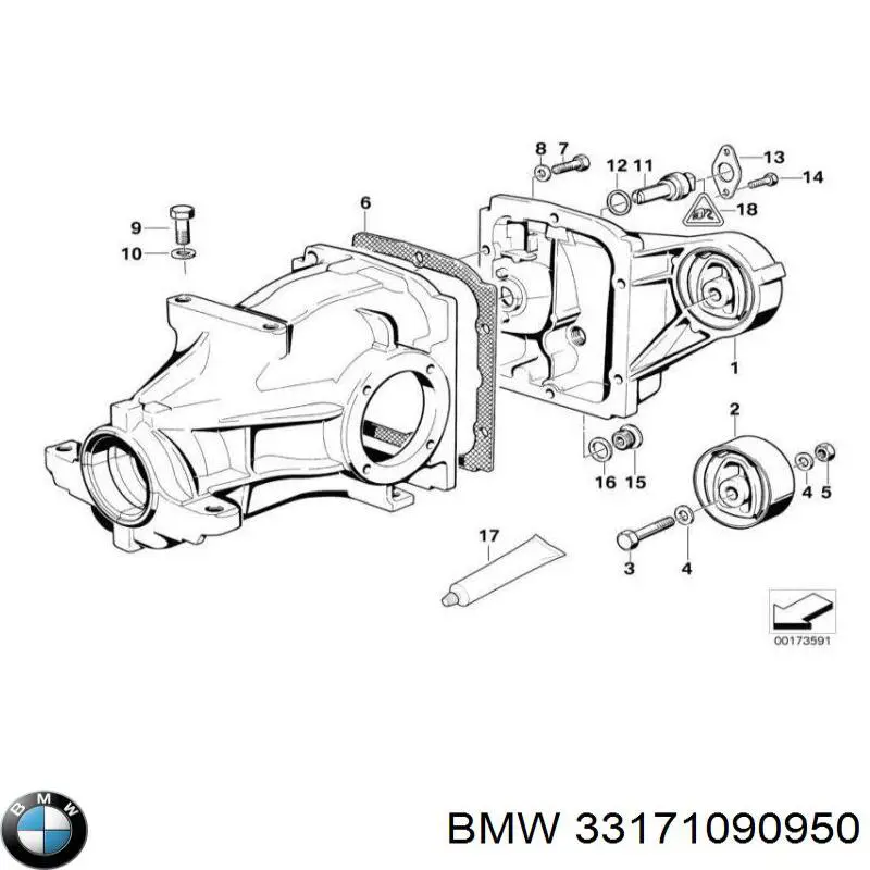 Bloco silencioso (coxim) traseiro de redutor do eixo traseiro BMW 33171090948 preço, a partir de 63,74 USD