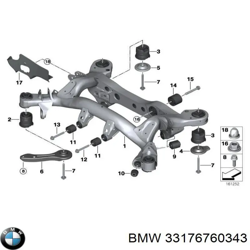 Parafuso de fixação de braço oscilante dianteiro, inferior BMW 33176760343 preço, a partir de 6,15 USD