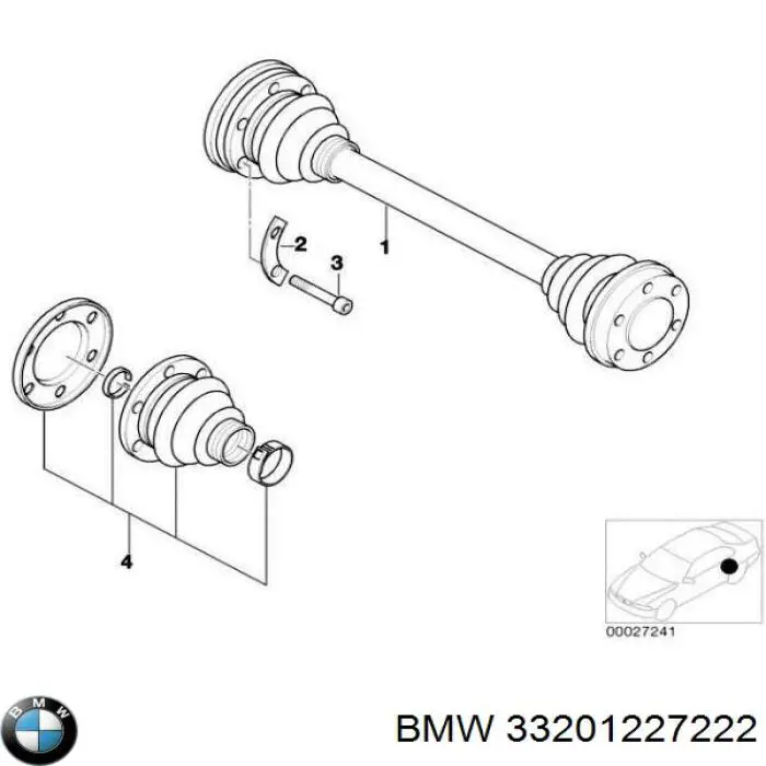 Compre 33201227222 BMW Semieixo traseiro