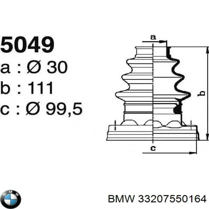 Compre 33207550164 BMW Bota de proteção externa esquerda de junta homocinética