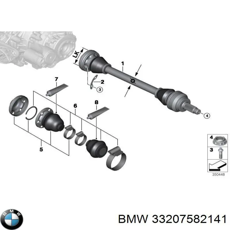 33207582141 BMW Semieixo traseiro
