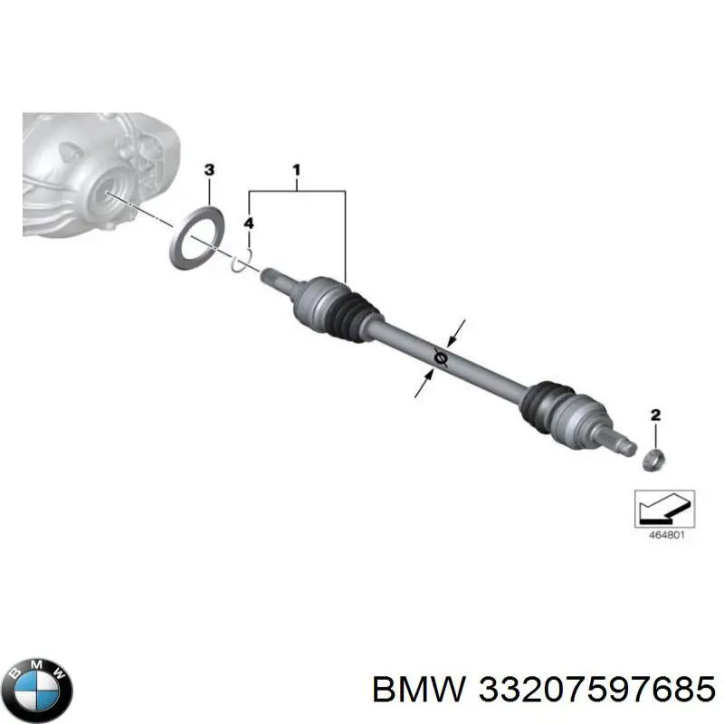 33207597685 BMW Semieixo traseiro esquerdo