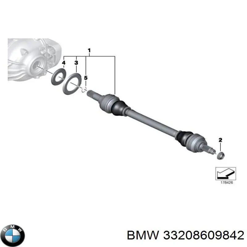 33208609842 BMW Semieixo traseiro