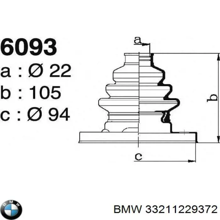 Compre 33211229372 BMW Bota de proteção interna de junta homocinética do semieixo traseiro