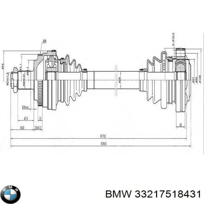 Compre 33217518431 BMW Semieixo traseiro esquerdo