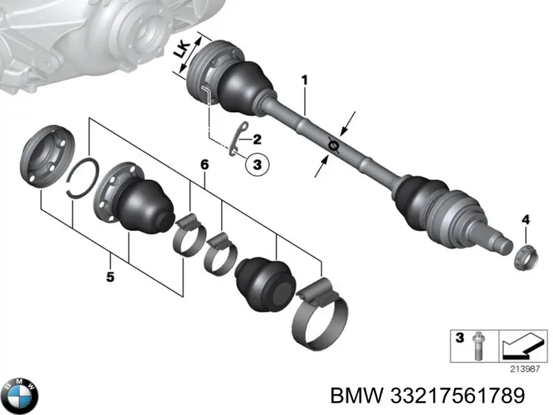 Compre 33217561789 BMW Semieixo traseiro esquerdo