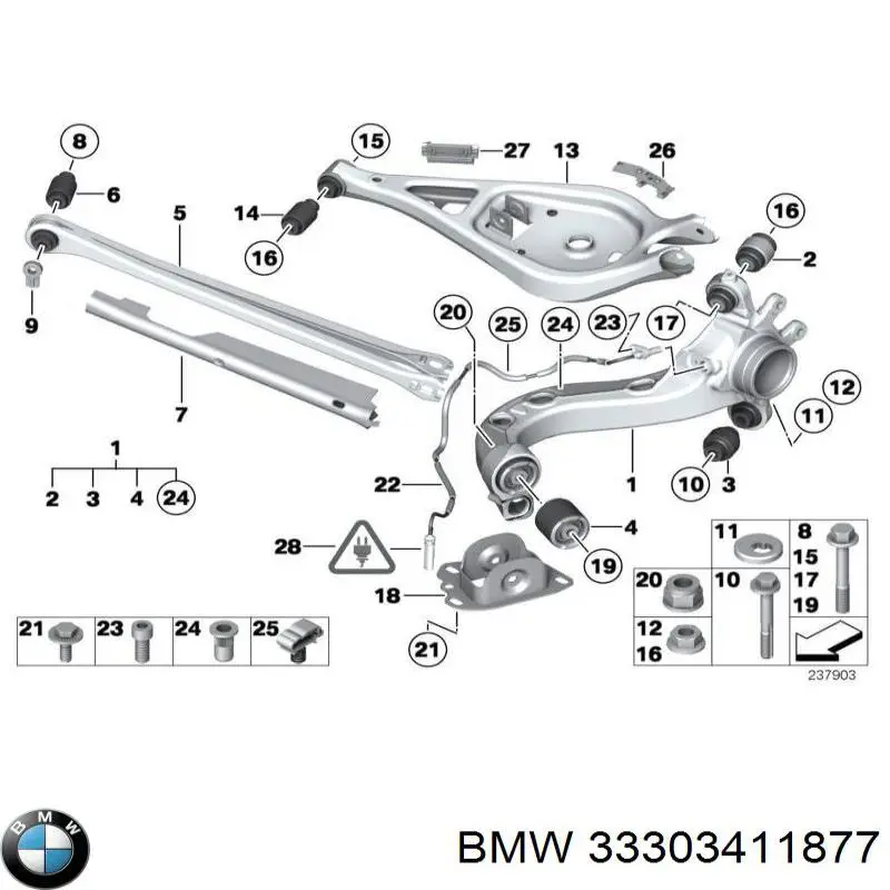 Suporte da bucha do braço longitudinal BMW 33303411877 preço, a partir de 115,68 USD