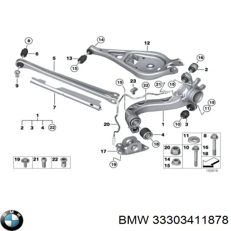 Suporte da bucha do braço longitudinal BMW 33303411878 preço, a partir de 138,79 USD