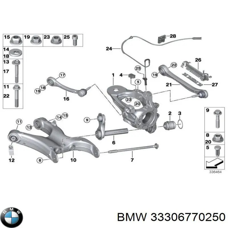 Parafuso de fixação do braço oscilante inferior traseiro BMW 33306770250 preço, a partir de 32,54 USD