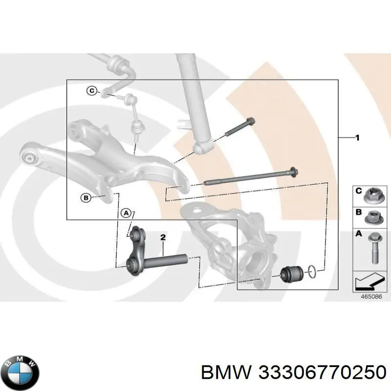 33306770250 BMW Parafuso de fixação do braço oscilante inferior traseiro