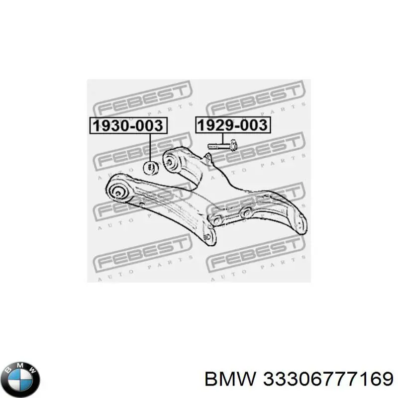 Compre 33306777169 BMW Parafuso de fixação de braço oscilante de inclinação traseiro, interno