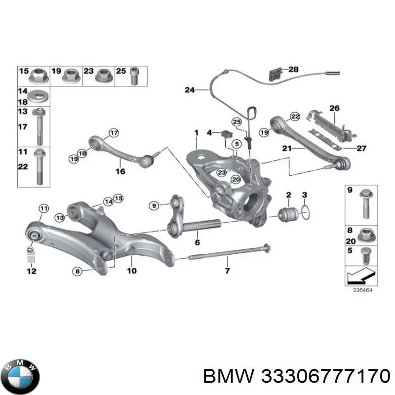Arruela de parafuso de fixação de braço oscilante dianteiro inferior BMW 33306777170 preço, a partir de 6,09 USD