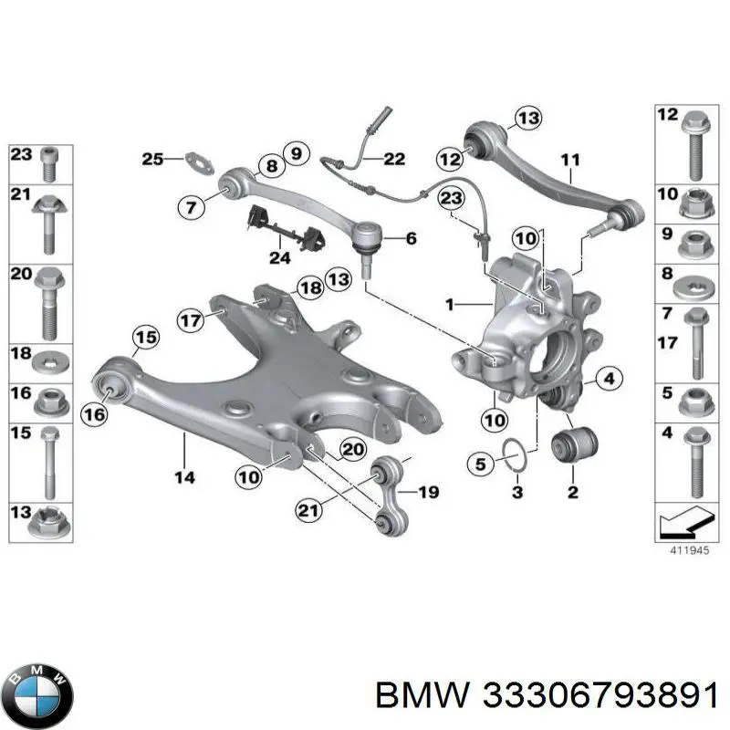 Parafuso de fixação do braço oscilante inferior traseiro, externo BMW 33326770894 preço, a partir de 5,80 USD