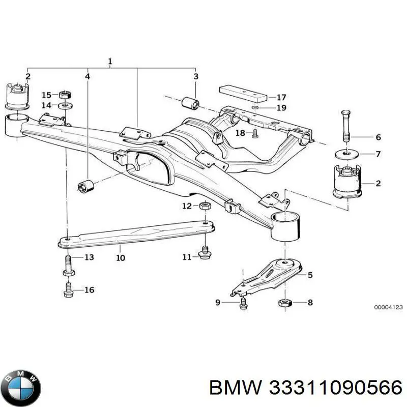 Viga de suspensão traseira (plataforma veicular) BMW 33311090566 preço, a partir de 1766,63 USD