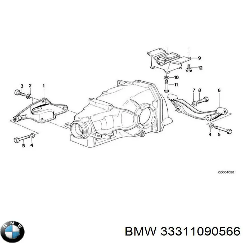 Compre 33311090566 BMW Viga de suspensão traseira (plataforma veicular)