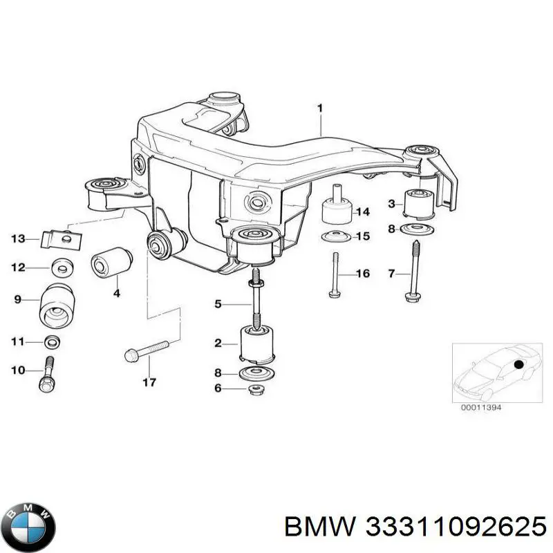 Viga de suspensão traseira (plataforma veicular) BMW 33311092625 preço, a partir de 2266,50 USD