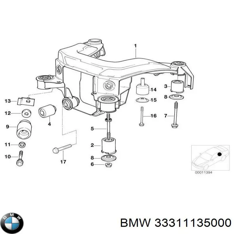 Viga de suspensão traseira (plataforma veicular) BMW 33311135000 preço, a partir de 2266,50 USD