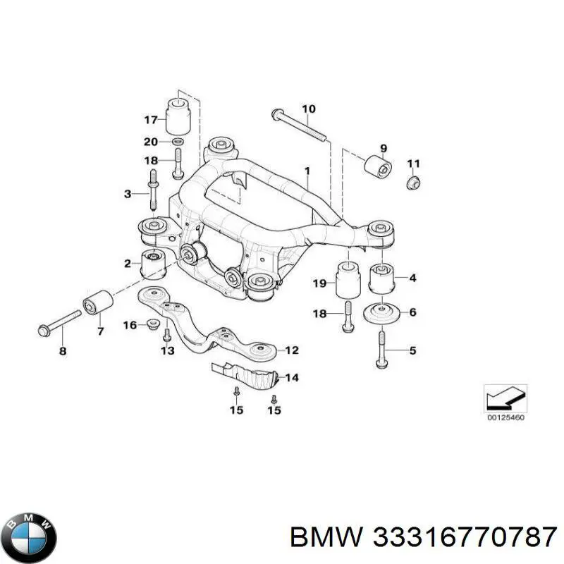 Viga de suspensão traseira (plataforma veicular) BMW 33316753629 preço, a partir de 1385,60 USD