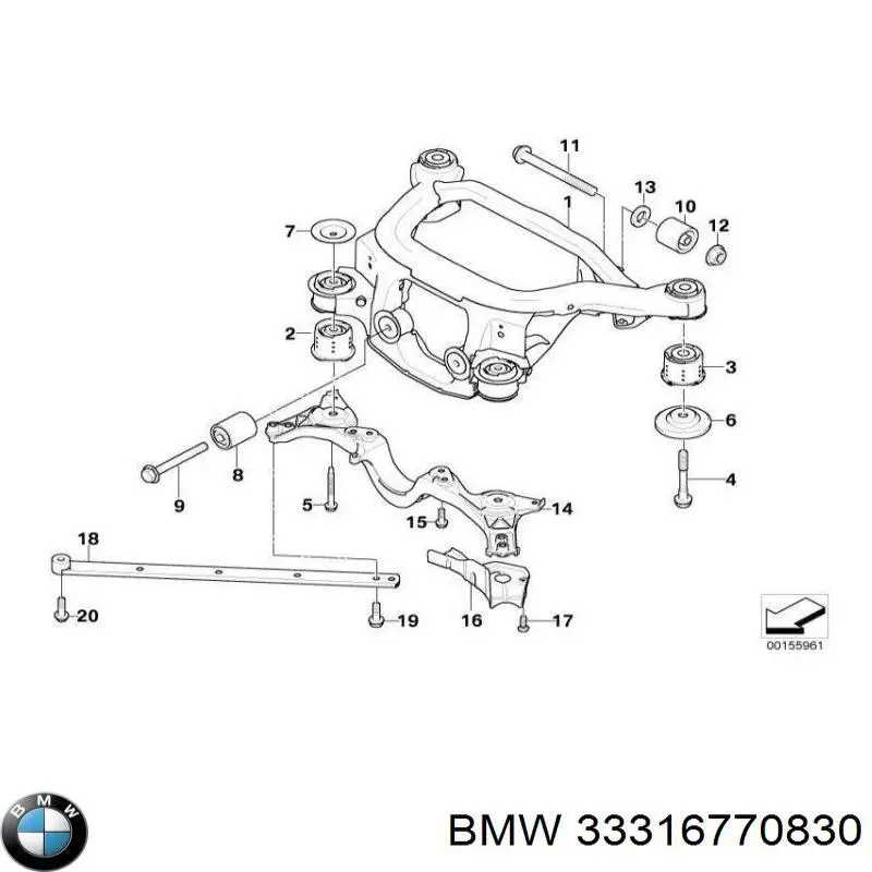 Viga de suspensão traseira (plataforma veicular) BMW 33316770830 preço, a partir de 306,46 USD
