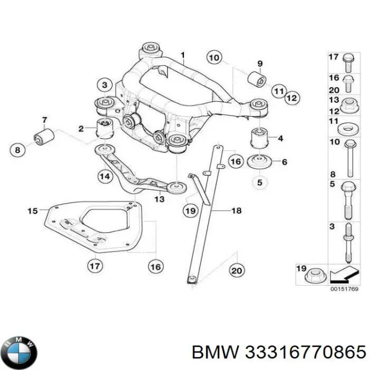 Viga de suspensão traseira (plataforma veicular) BMW 33316770865 preço, a partir de 56,77 USD