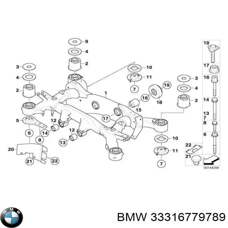 Viga de suspensão traseira (plataforma veicular) para BMW 7  E65, E66, E67
