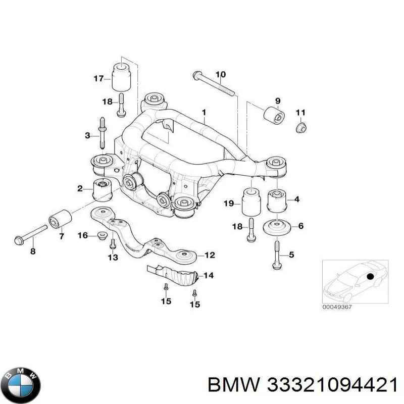 Consola (travessa) traseira de redutor traseiro BMW 33321094421 preço, a partir de 52,92 USD