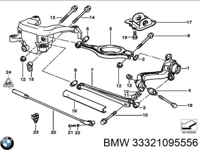 Braço oscilante transversal direito de suspensão traseira BMW 33321095556 preço, a partir de 112,46 USD