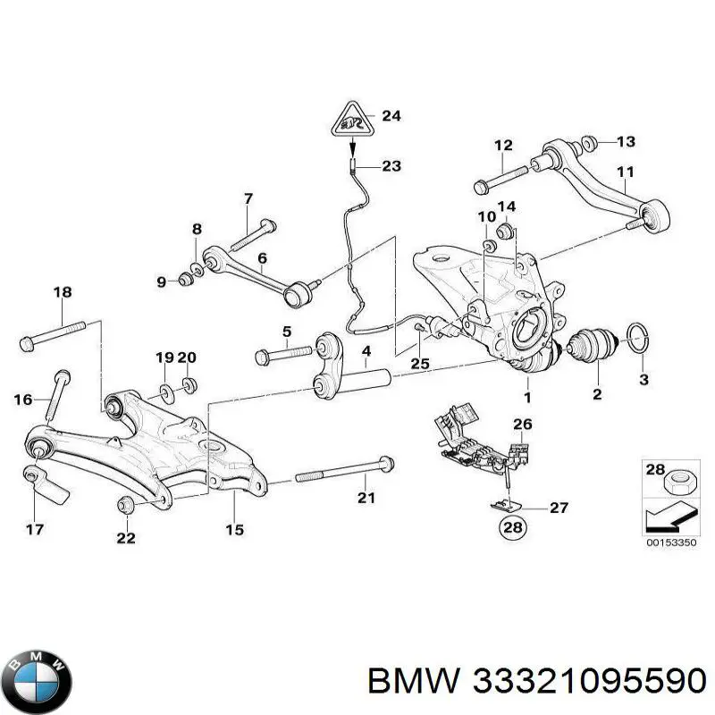 Parafuso de fixação de braço oscilante de inclinação traseiro, interno BMW 33321095590 preço, a partir de 13,77 USD