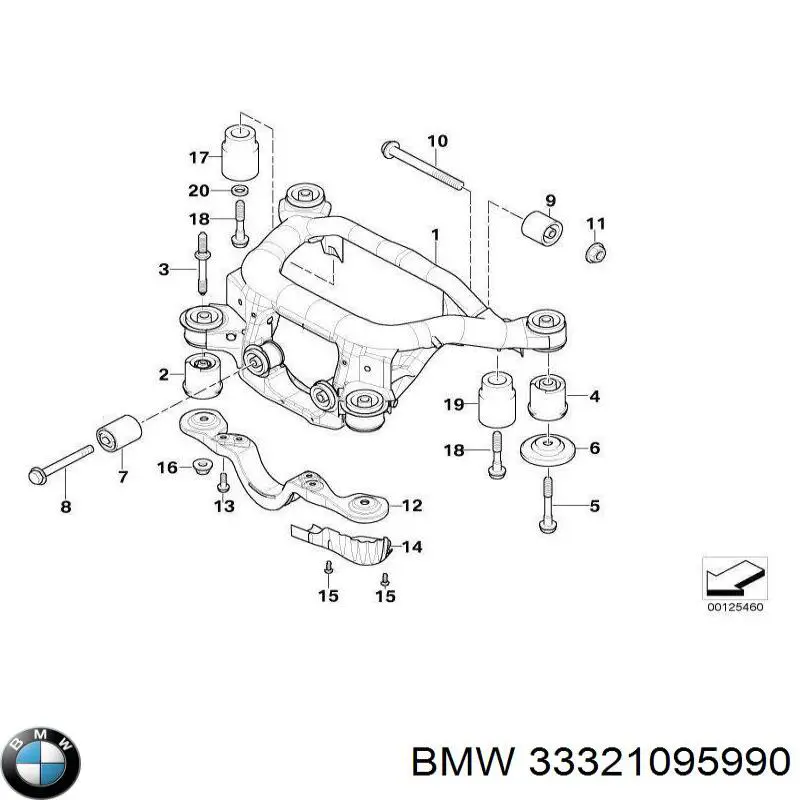 33321095990 BMW Barra Panhard de suspensão traseira