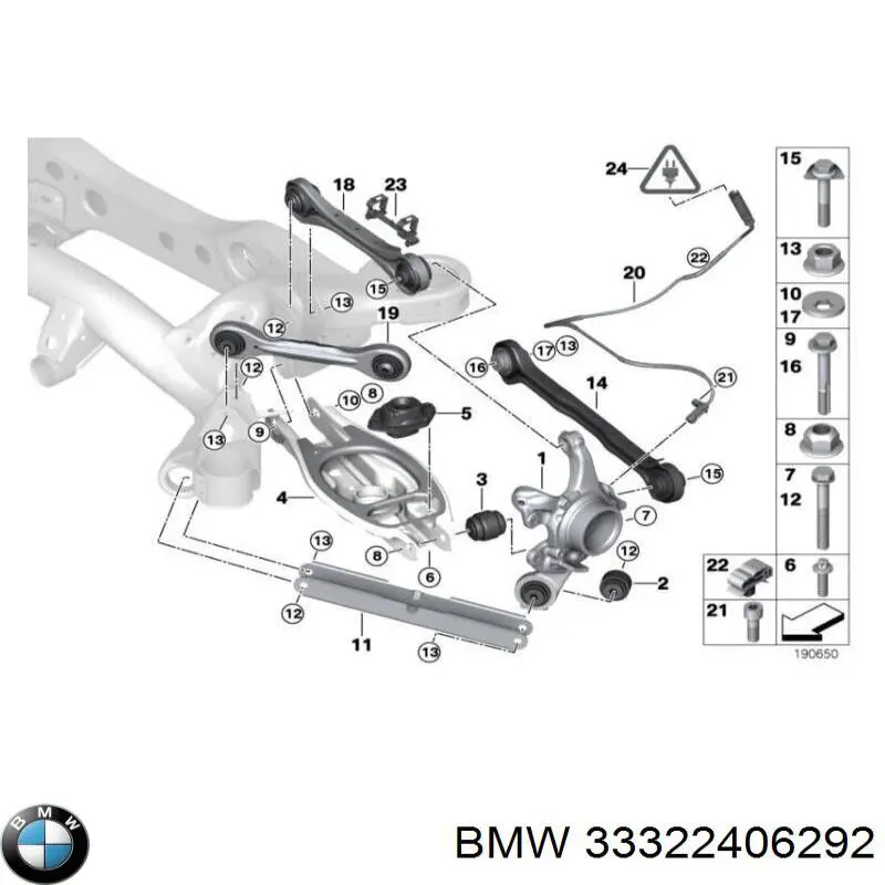 Compre 33322406292 BMW Braço oscilante superior esquerdo/direito de suspensão traseira