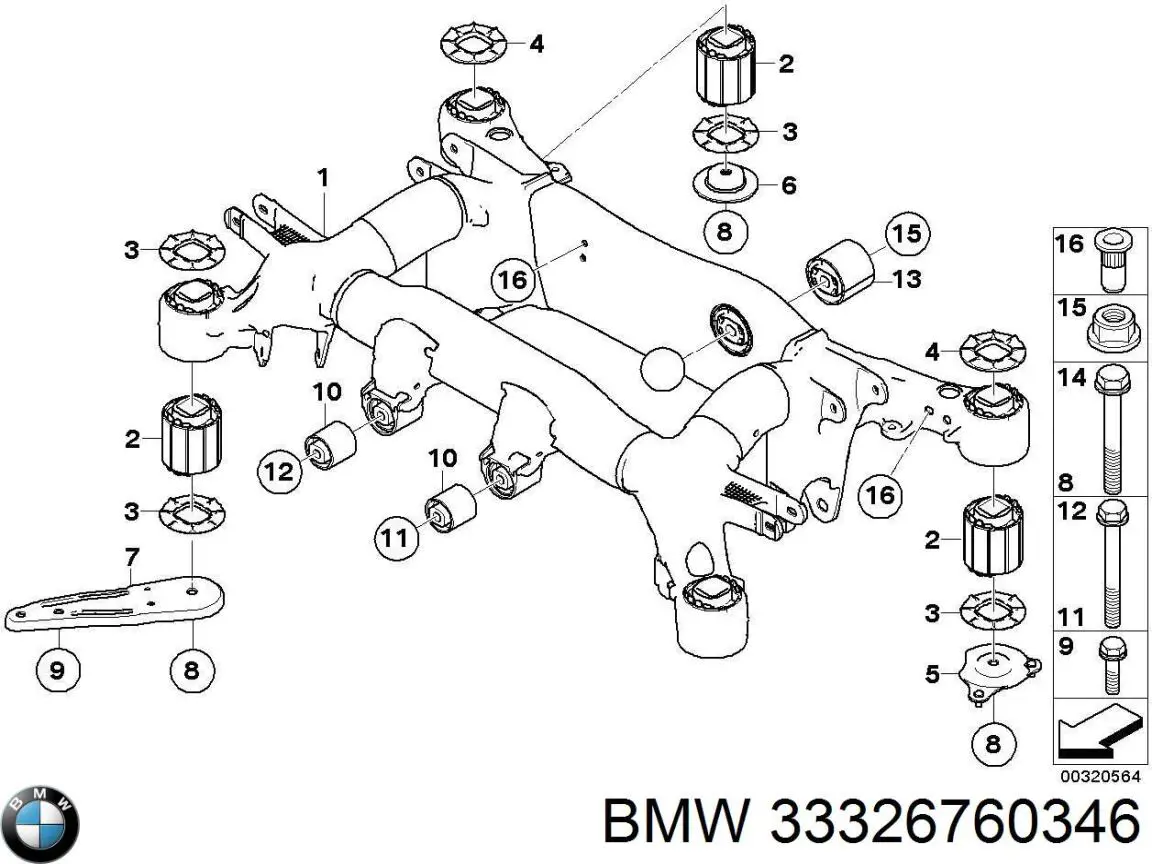 Parafuso de fixação de amortecedor dianteiro BMW 33326760346 preço, a partir de 6,72 USD