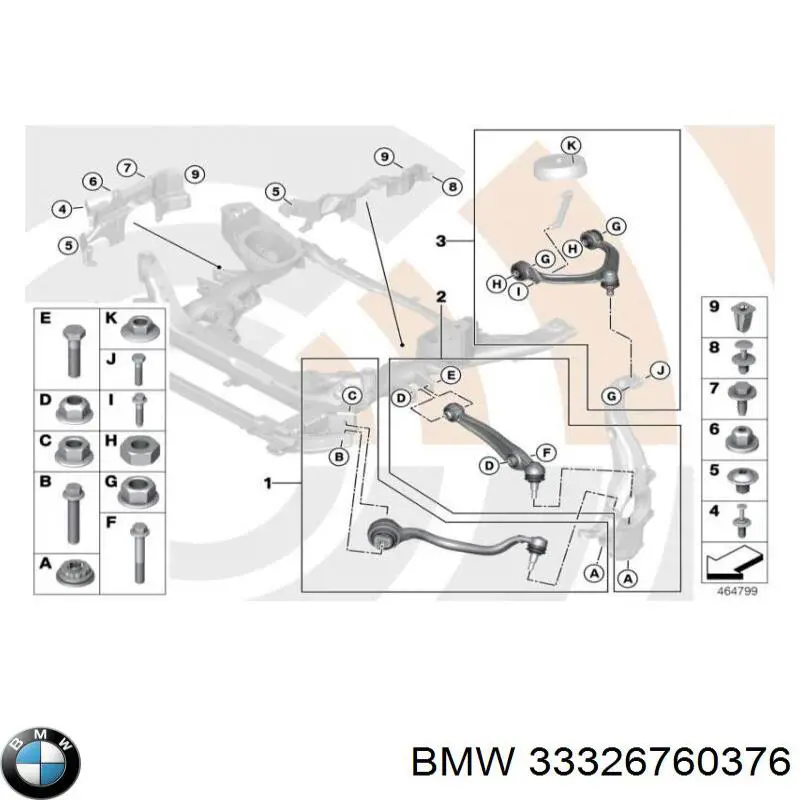 Porca de parafuso de fixação de braço oscilante dianteiro inferior BMW 33326760376 preço, a partir de 4,50 USD