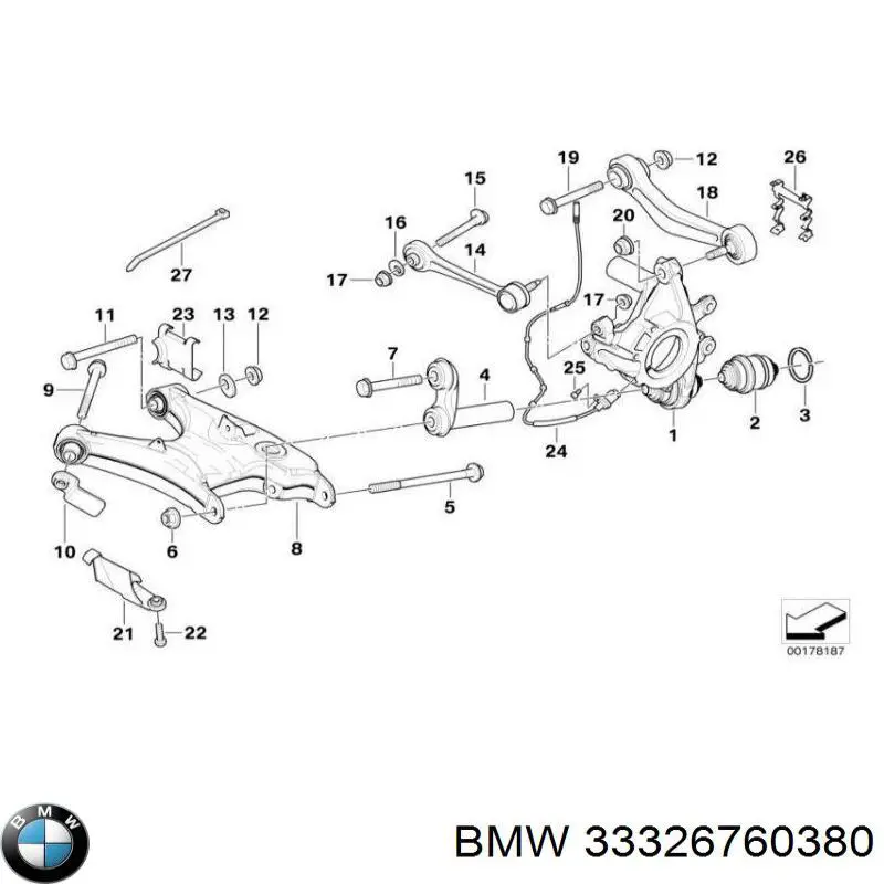 Porca de fixação de bloco silencioso do braço oscilante inferior traseiro BMW 33326760380 preço, a partir de 9,87 USD