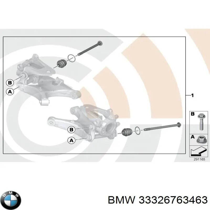 33326763463 BMW Parafuso de fixação de braço oscilante dianteiro, inferior